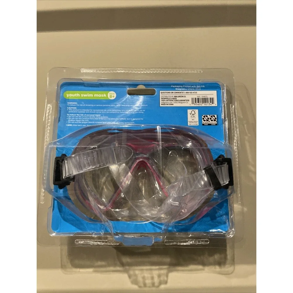 Bring On The Sun Swim Mask Goggles Ages 8+ Latex Free‎ Polycarbonate